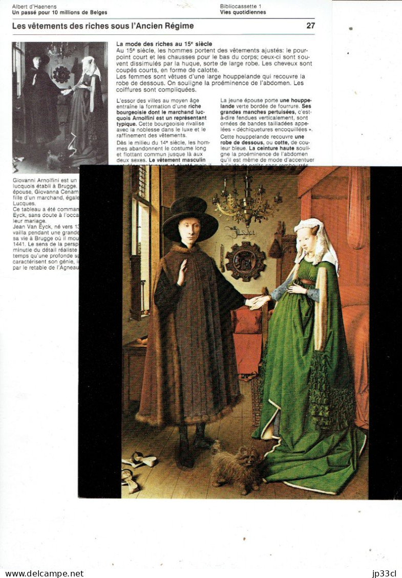 Les Vêtements Des Riches Sous L'Ancien Régime (Image : Les époux Arnoltini (Brugge) De Jean Van Eyck - Fiches Didactiques