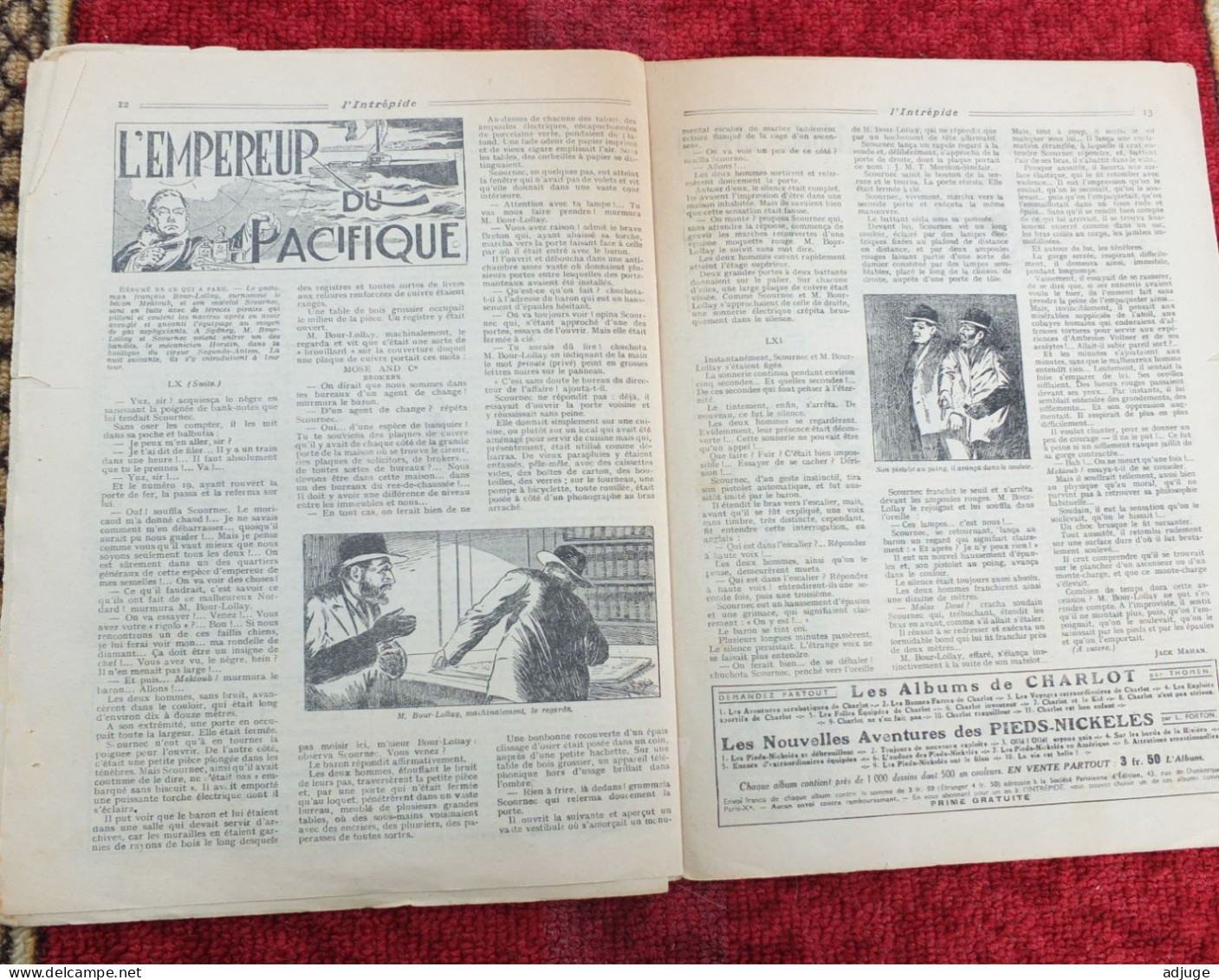 L'INTRÉPIDE -  N° 1227  *25 Février 1934 * AVENTURES- SPORTS-VOYAGES - L'ATTAQUE Du PLACER * Cf. 7 Scans* - L'Intrépide