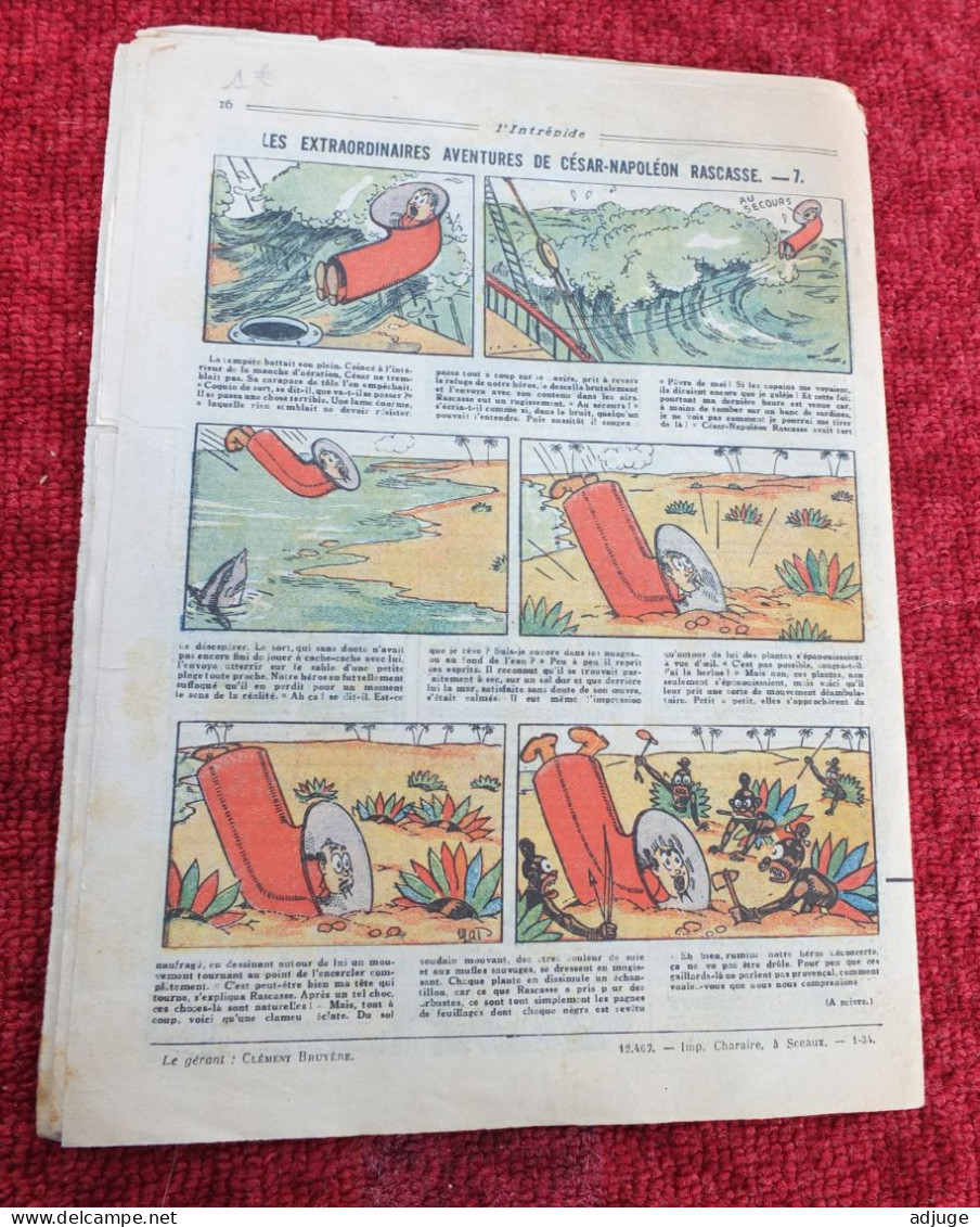 L'INTRÉPIDE -  N° 1227  *25 Février 1934 * AVENTURES- SPORTS-VOYAGES - L'ATTAQUE du PLACER * cf. 7 scans*