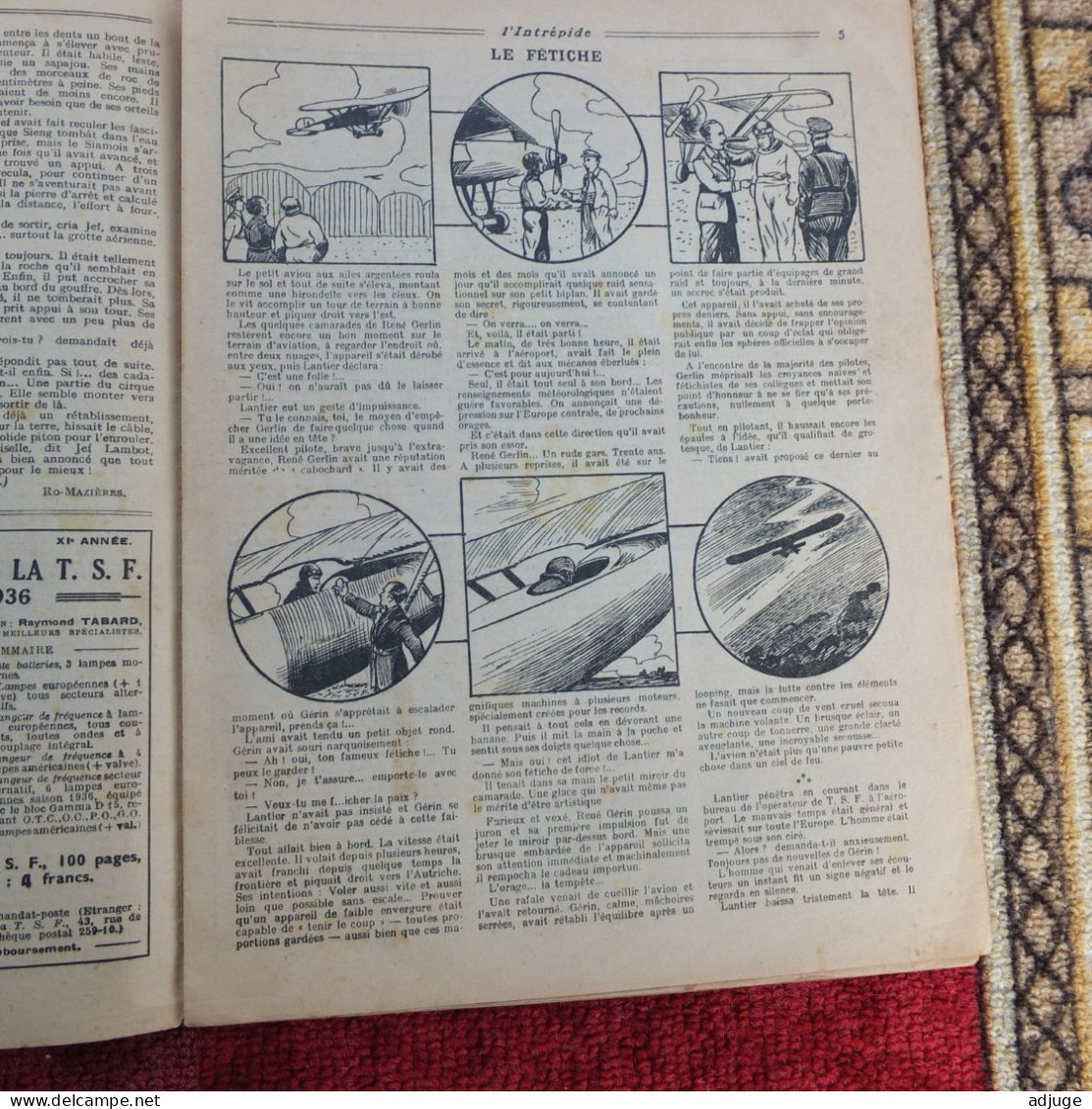 L'INTRÉPIDE -  N° 1324  * 5 Janvier 1936 * AVENTURES- SPORTS-VOYAGES - Le BUFFLE SOLITAIRE* Cf. 10 Scans* - L'Intrépide