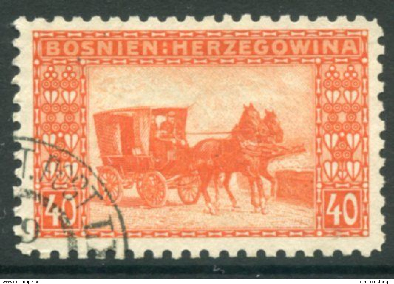 BOSNIA & HERZEGOVINA 1906 Definitive 40 H. Perforated 9¼ Used..  Michel 39C, SG 196B - Bosnie-Herzegovine