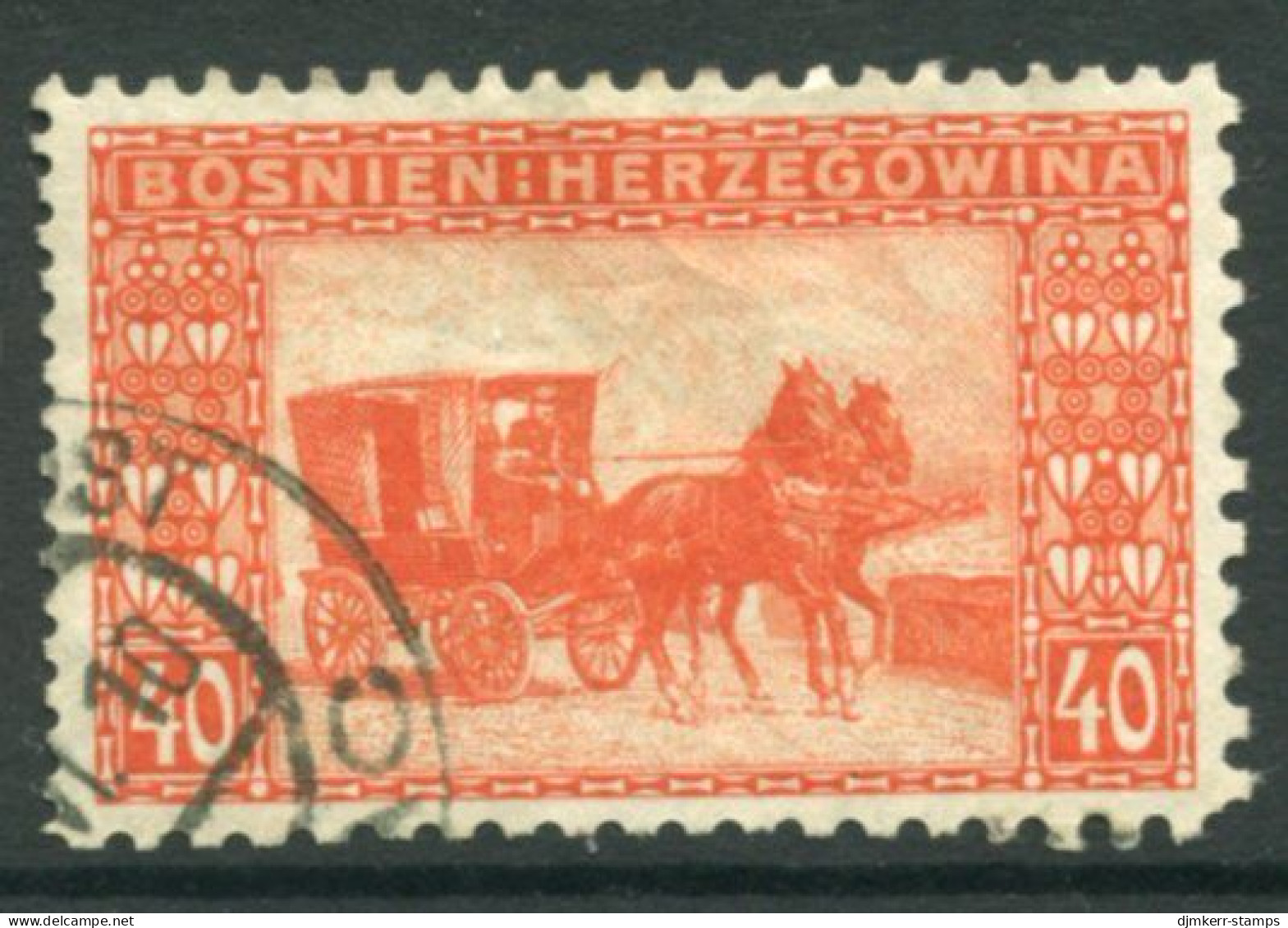 BOSNIA & HERZEGOVINA 1906 Definitive 40 H. Perforated 9¼:9¼:9¼:12½ Used..  Michel 39G, SG 196D - Bosnien-Herzegowina