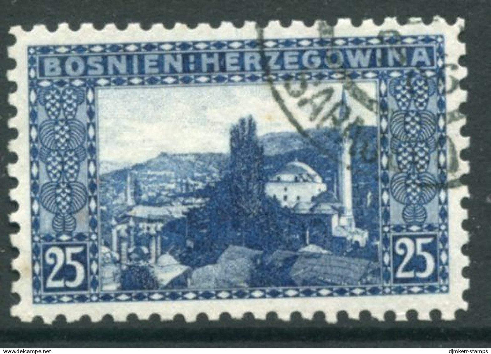 BOSNIA & HERZEGOVINA 1906 Definitive 25 H. Perforated 9¼ Used..  Michel 36C, SG 193B - Bosnia And Herzegovina