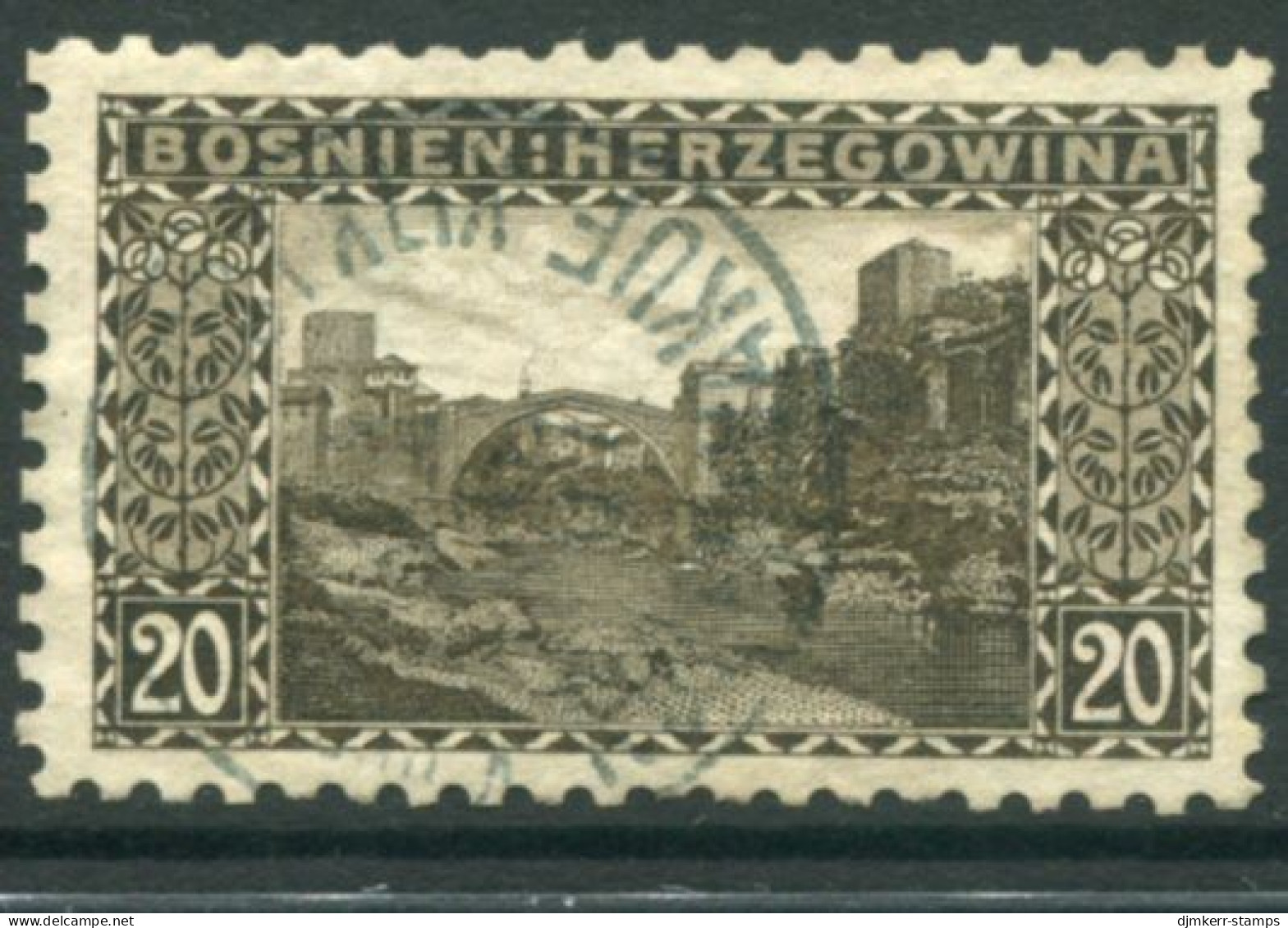 BOSNIA & HERZEGOVINA 1906 Definitive 20 H. Perforated 9¼ Used..  Michel 35C, SG 192B - Bosnien-Herzegowina