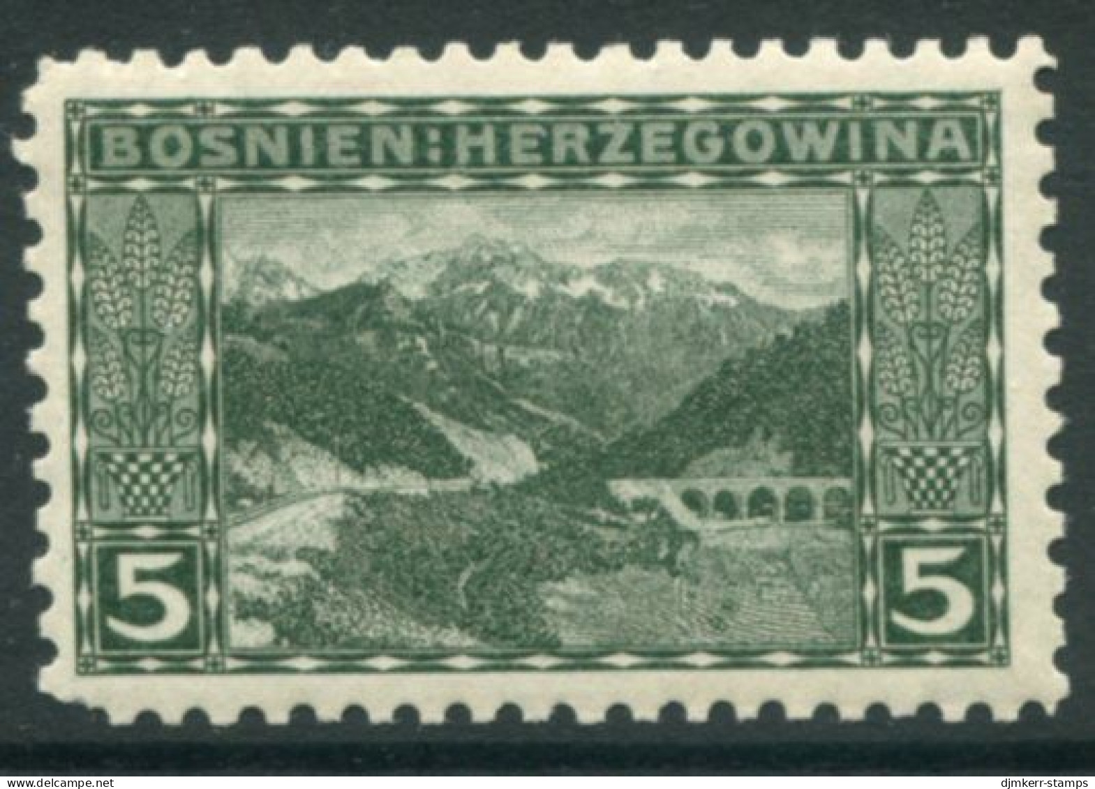 BOSNIA & HERZEGOVINA 1906 Definitive 5 H. Perforated 9¼ MNH / **..  Michel 32C, SG 189B - Bosnie-Herzegovine