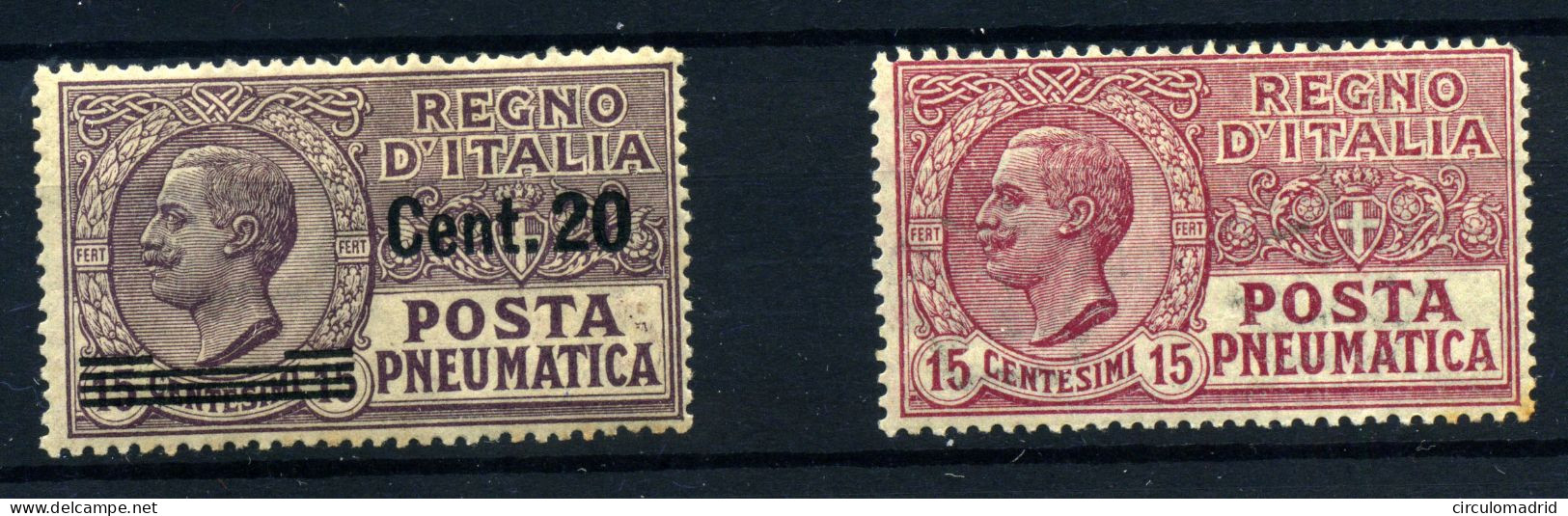 Italia (Neumático) Nº 9**, 12** Año 1921/28 - Poste Pneumatique