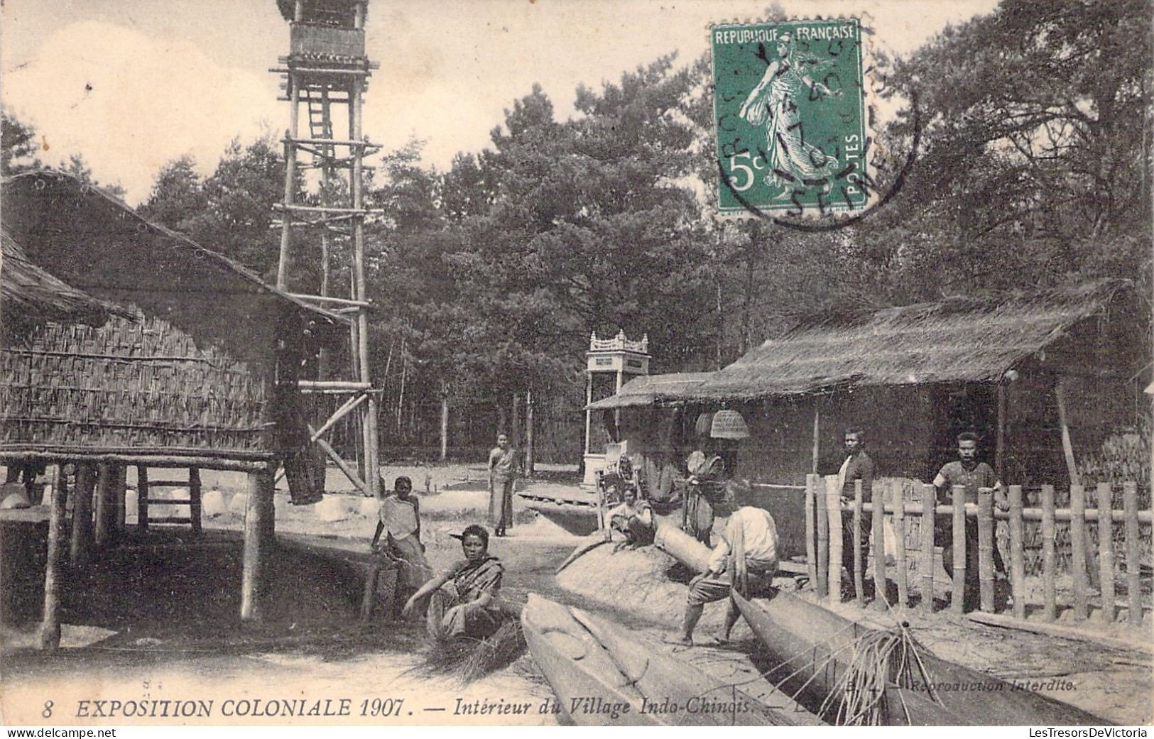 EXPOSITION COLONIALE DE 1907 - Intérieur Du Village Indo Chinois - Carte Postale Ancienne - Unclassified