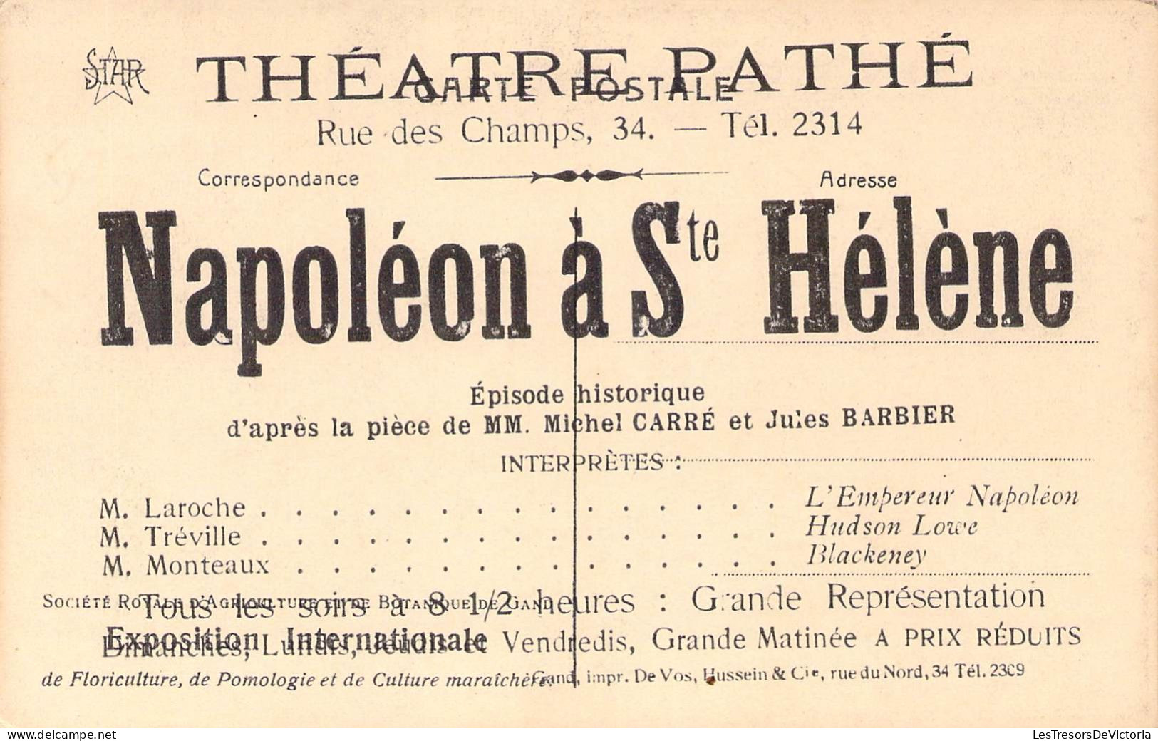 THEATRE - Théatre Pathé - Napoléon à St Hélène Episode Historique D'après La Pièce De MM Michel - Carte Postale Ancienne - Teatro