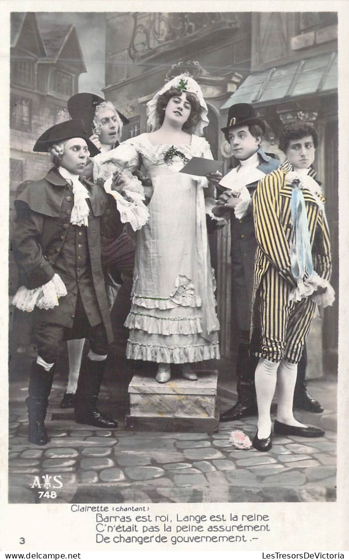 THEATRE - Clairette - Barras Est Roi Lange Est La Reine C'nétait Pas La Peine Assurément... - Carte Postale Ancienne - Theatre