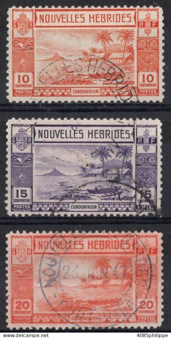 Nouvelles HEBRIDES Timbres-poste N°101 à 103 Oblitérés Cote : 4.50€ - Usati