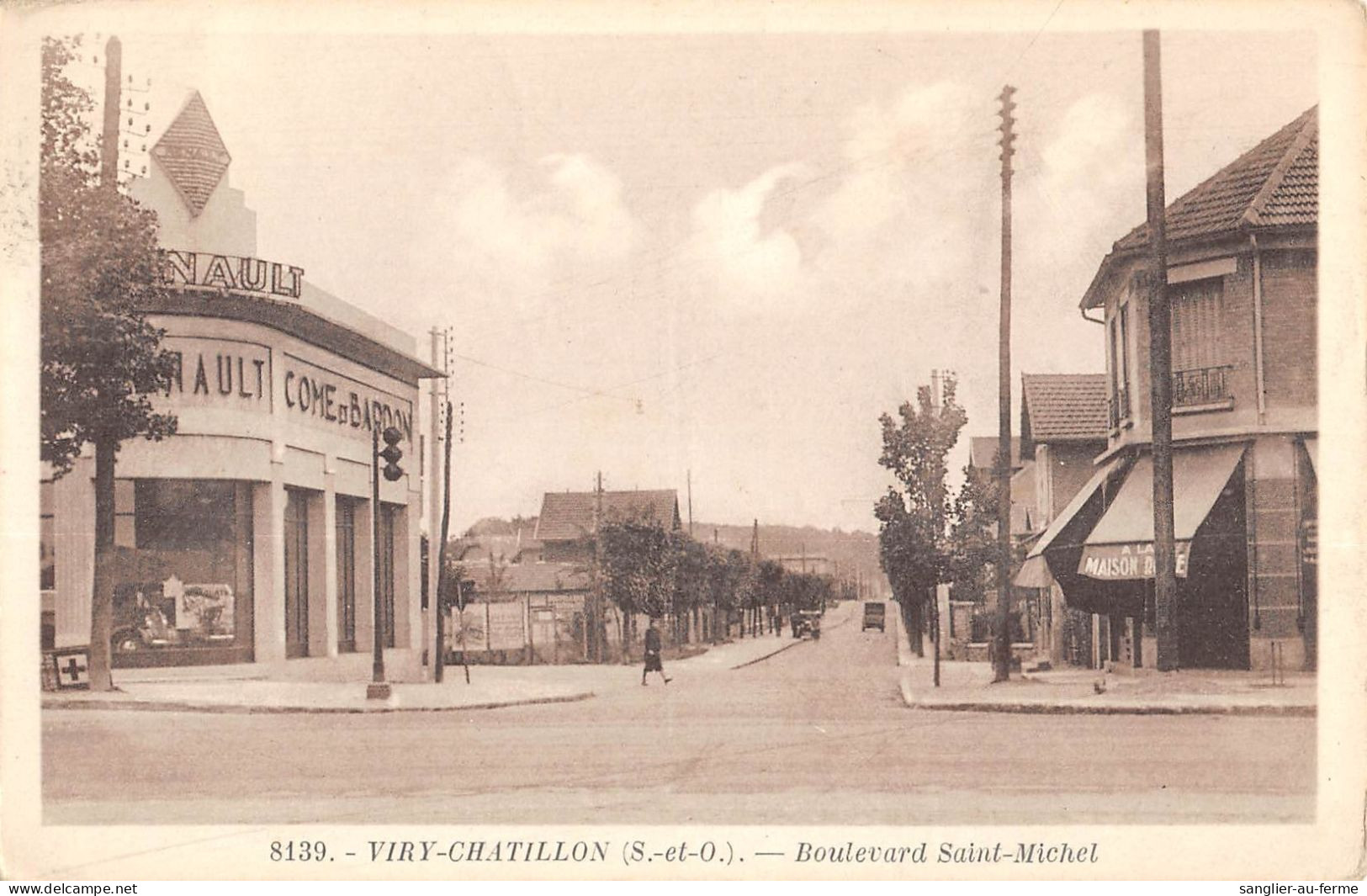 CPA 91 VIRY CHATILLON / BOULEVARD SAINT MICHEL / MAGASIN RENAULT / COME ET BARDON - Viry-Châtillon