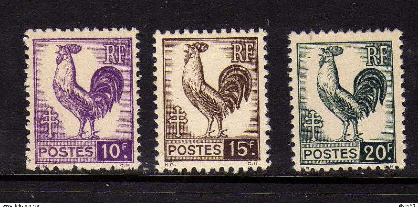 France - (1944) - Coq D'Alger - Neufs*- MLH - 1944 Gallo E Marianna Di Algeri