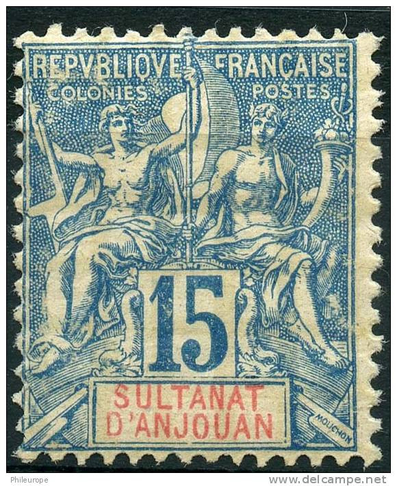 Anjouan (1892) N 6 * (charniere) - Otros & Sin Clasificación