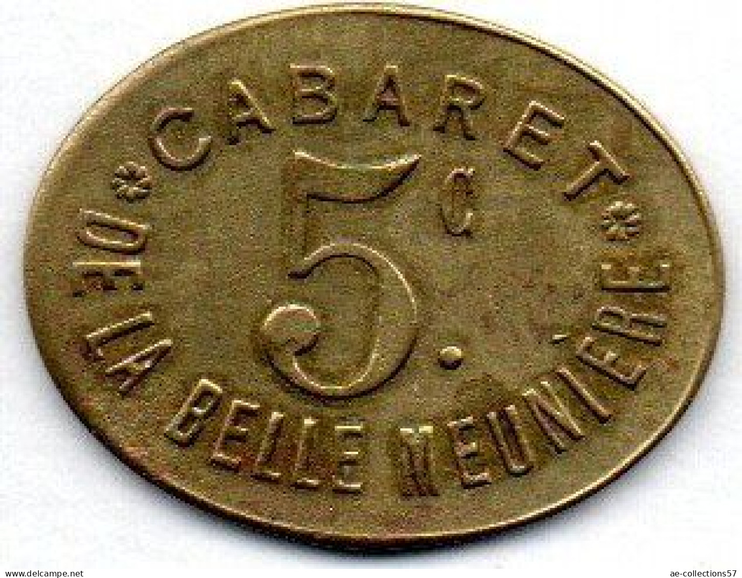 MA 20701 /   5 Centimes Paris - Cabaret La Belle Meunière TTB - Profesionales / De Sociedad