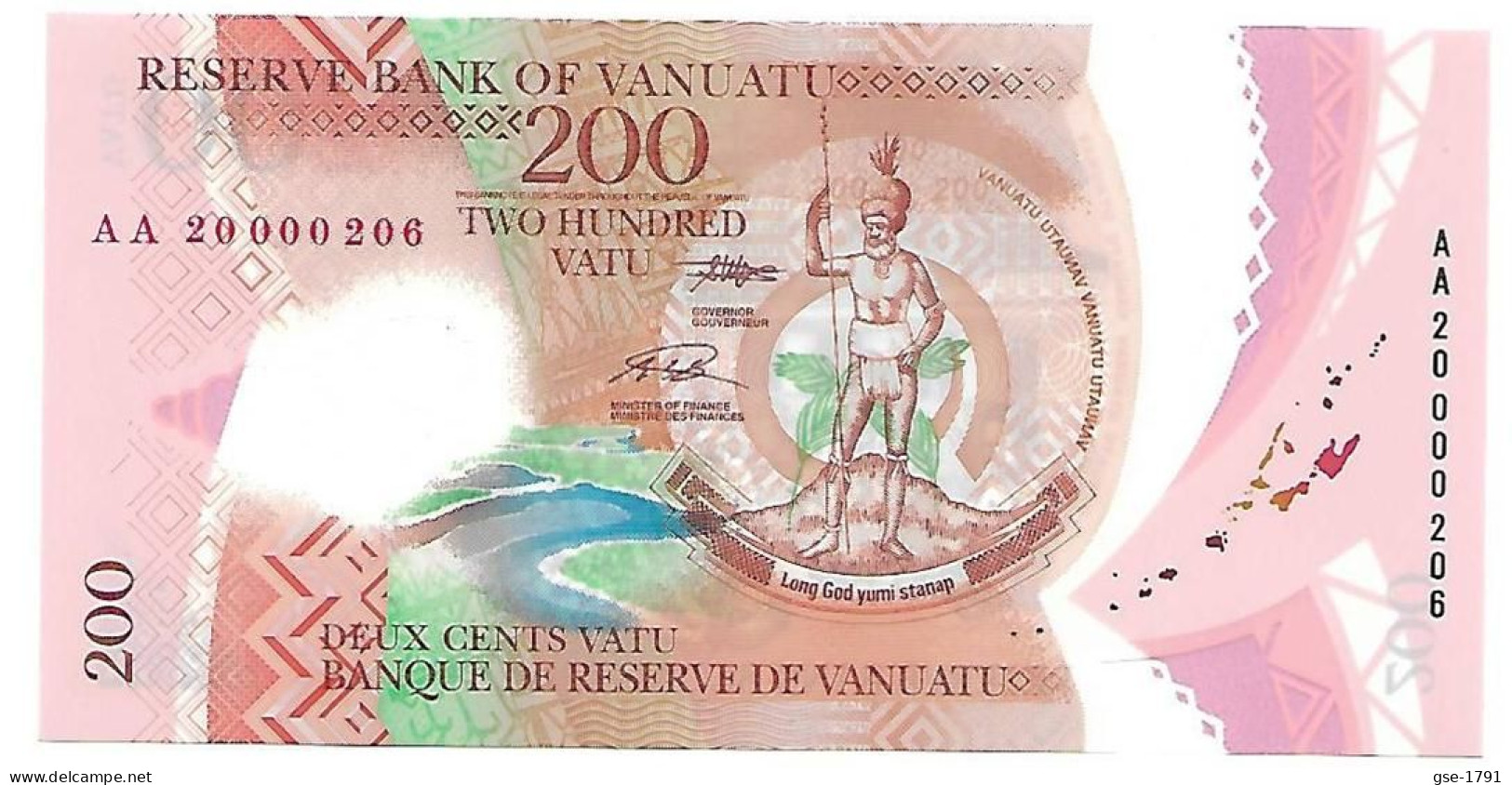 VANUATU 200 VATU Année 2020 Petits N° 206 - Vanuatu