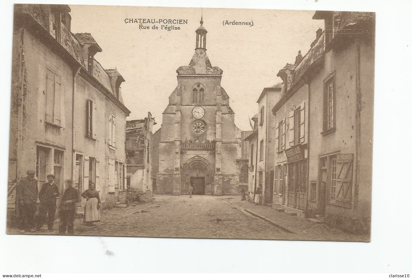 08 Chateau Porcien Rue De L'Eglise  Animée - Chateau Porcien