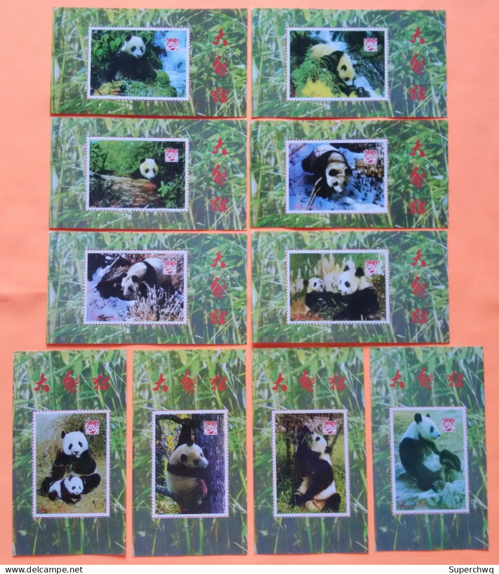 China Commemorative Sheet Of Panda,no Face Value,10v - Collections, Lots & Series