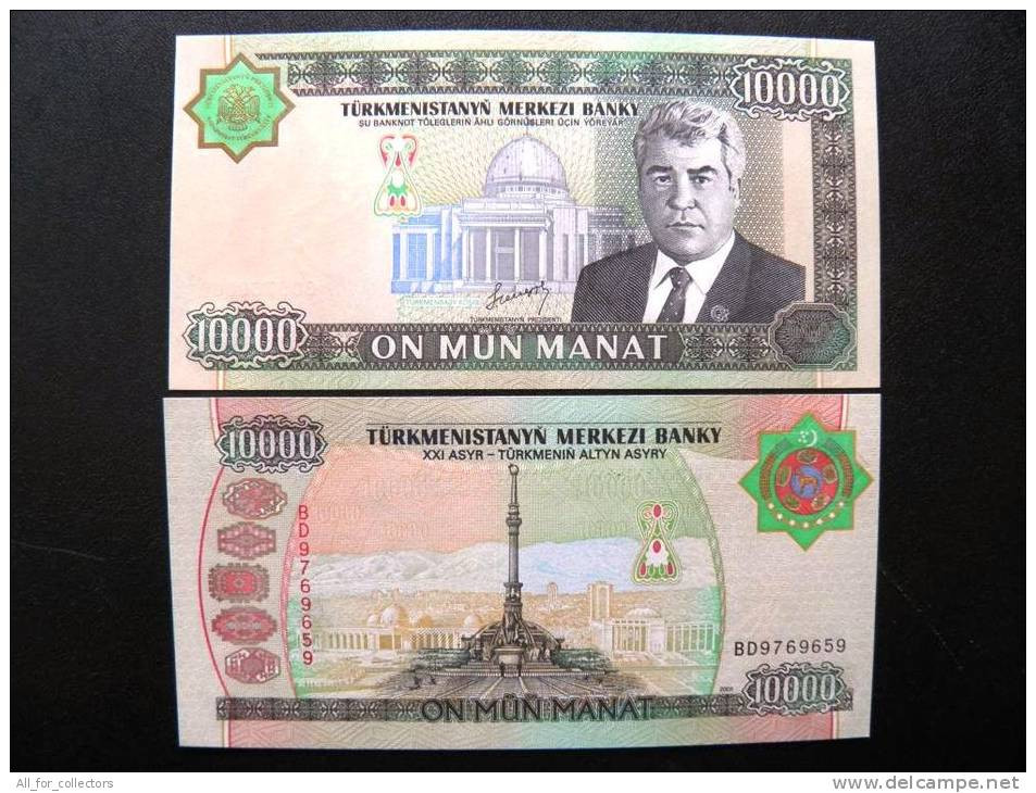 UNC Banknote From Turkmenistan 10000 Manat #15 2003, President Palace Monument $12,5 - Turkménistan