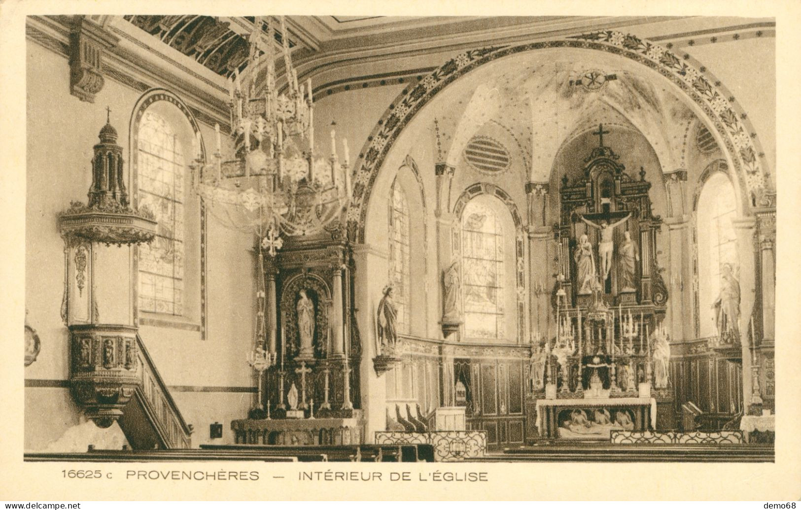 Provenchère Sur Fave  CPA 88 Vosges Intérieur De L'Eglise Ed Braun - Provencheres Sur Fave