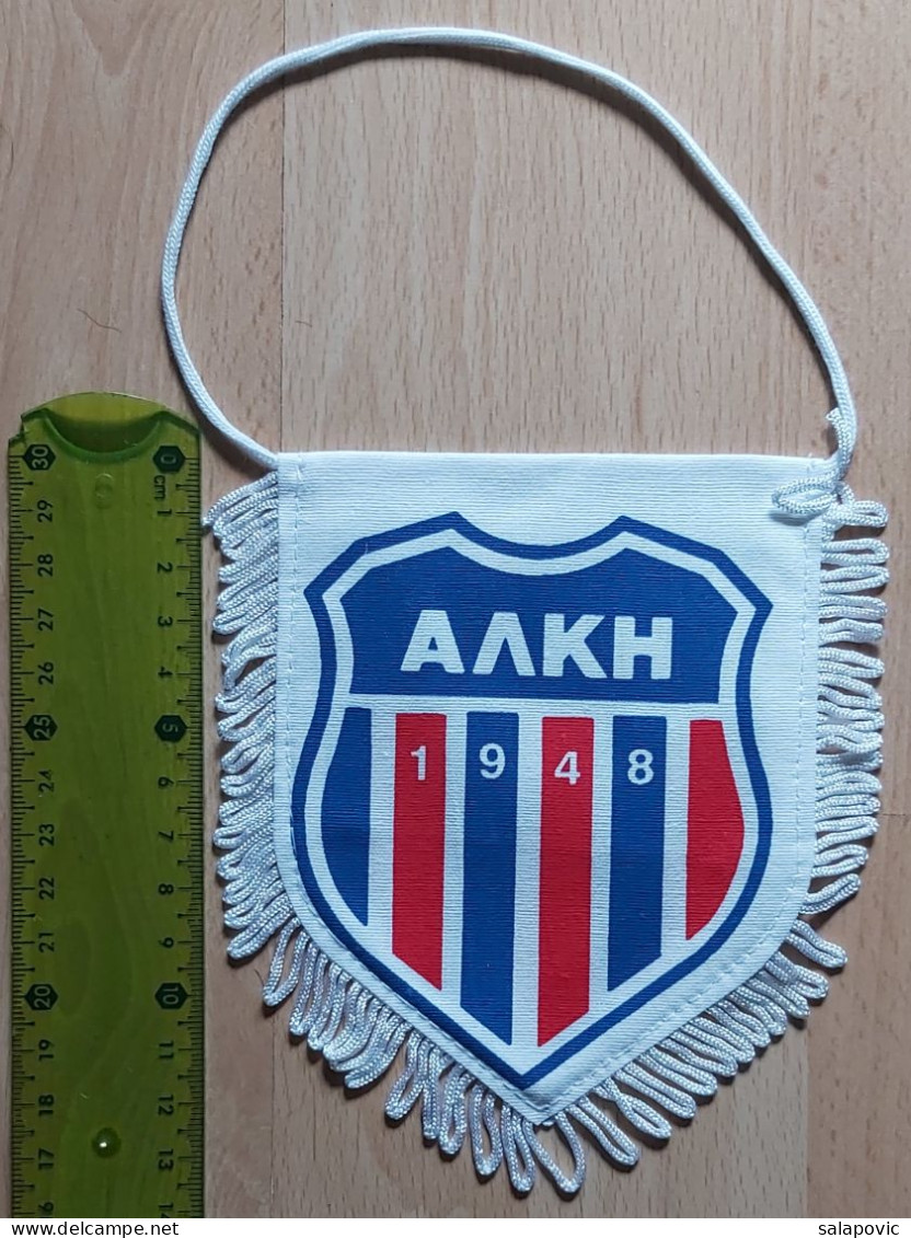 Alki Larnaca FC Greece Football club soccer Fussball Calcio Futebol  PENNANT, SPORTS FLAG ZS 3/8 - Abbigliamento, Souvenirs & Varie