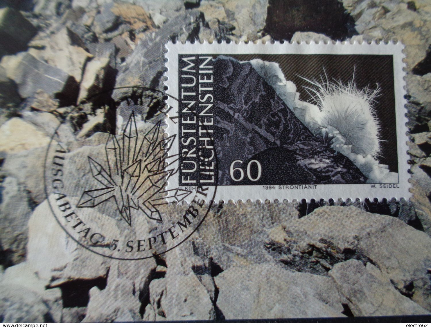 Fürstentum Liechtenstein Minéraux Strontianite Strontianit Minerals Mineralien Minerales Minerali - Minéraux