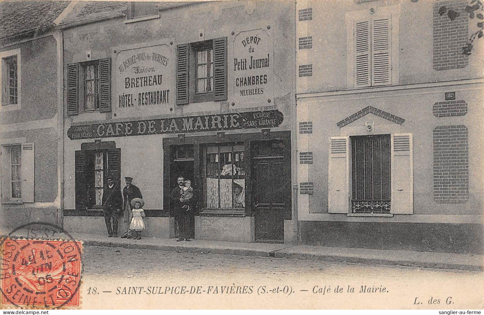 CPA 91 SAINT SULPICE DE FAVIERES / CAFE DE LA MAIRIE - Saint Sulpice De Favieres