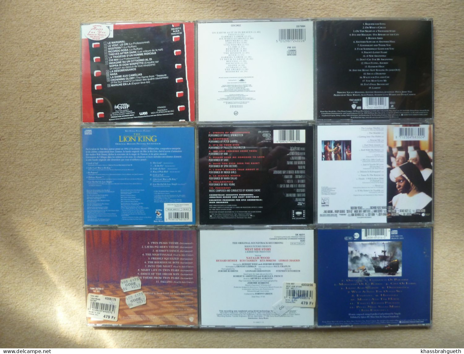 MUSIQUES DE FILMS - LOT 12 CD - E.MORRICONE EVITA PHILADELPHIA SISTER ACT TWIN PEAKS  WSS... - Musique De Films