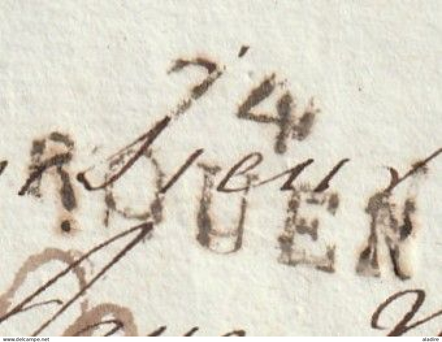 1807 - Marque Postale 74 ROUEN Sur Lettre Pliée Avec Correspondance Vers PARIS - 1801-1848: Précurseurs XIX