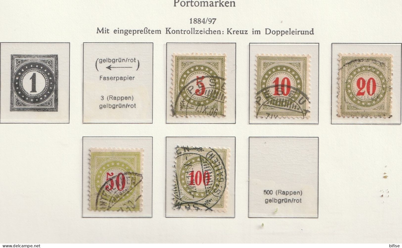 SUIZA TAXES 1884 - YV 22/26 - Revenue Stamps