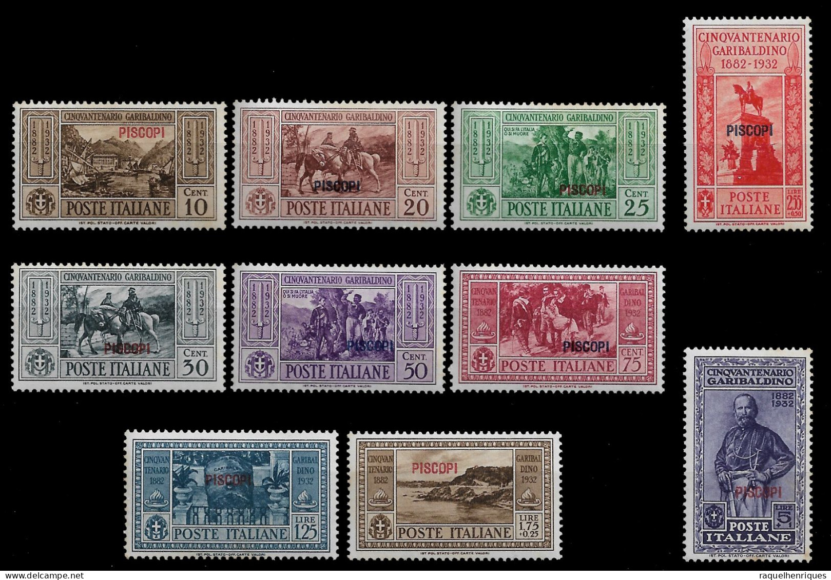 Postage Stamps Of Italian Colonies - PISCOPI 1932 Giuseppe Garibaldi SET MNH (BA5#399) - Ägäis (Piscopi)