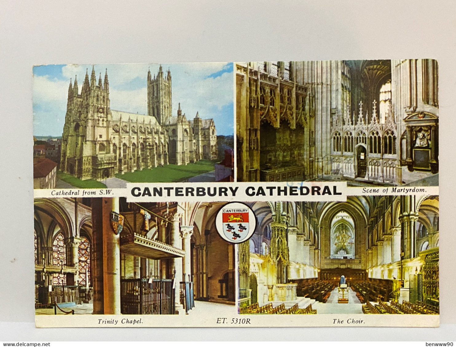 Canterbury Cathedral Multi View, Scene Of Martyrdom, Choir, Trinity Chapel, Kent, Used Postcard - Canterbury