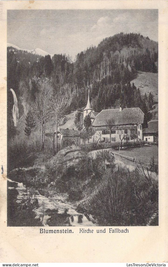 SUISSE - Blumenstein - Kirche Und Fallbach - Carte Postale Ancienne - Blumenstein