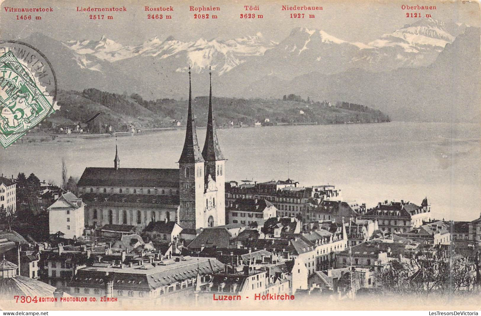 SUISSE - Luzern - Hofkirche - Montagnes - Carte Postale Ancienne - Mon