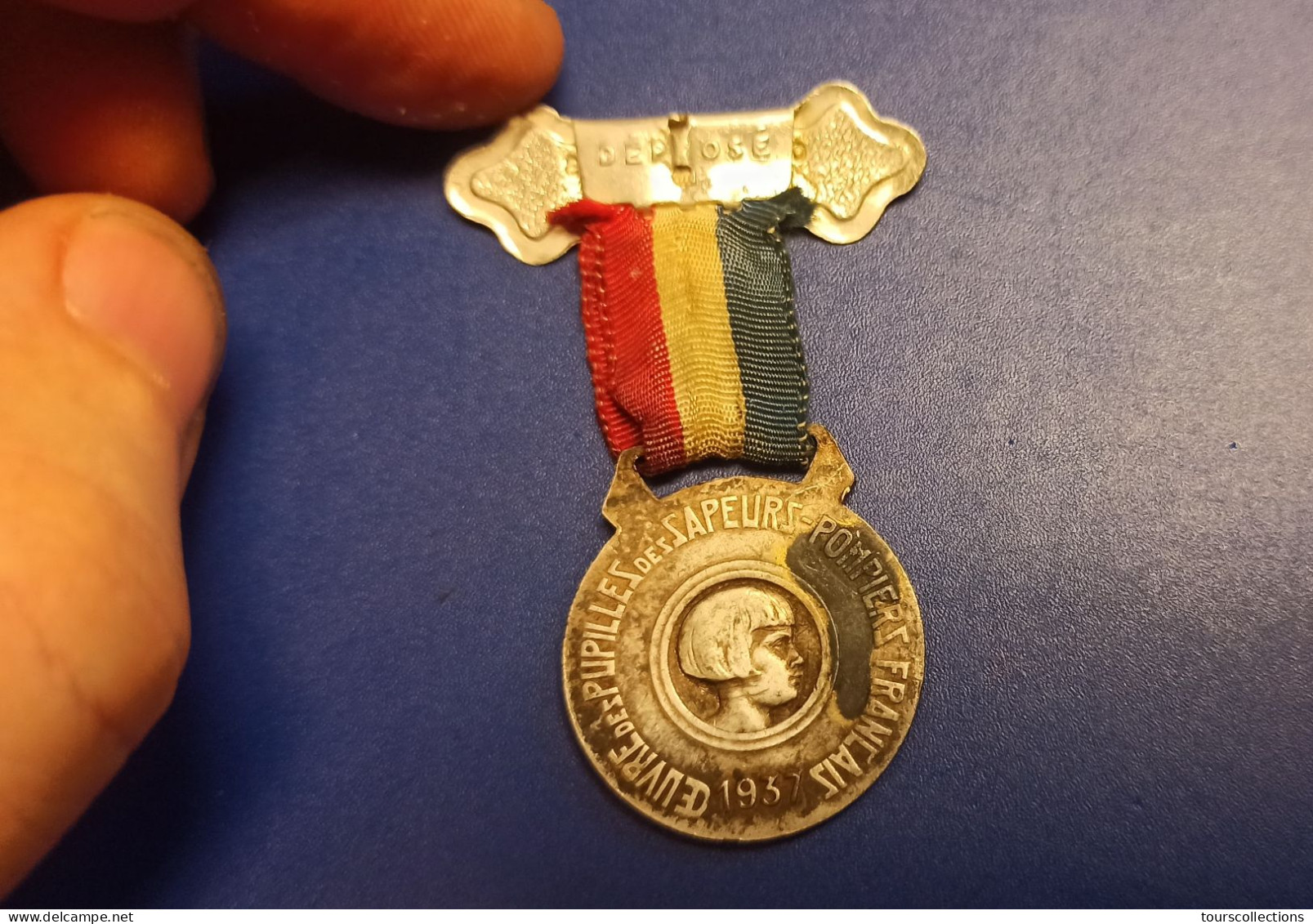 Médaille De 1937 Oeuvre Des Pupilles Des Sapeurs Pompiers De France - Pompier - Graveur P. Bouvier - Firemen