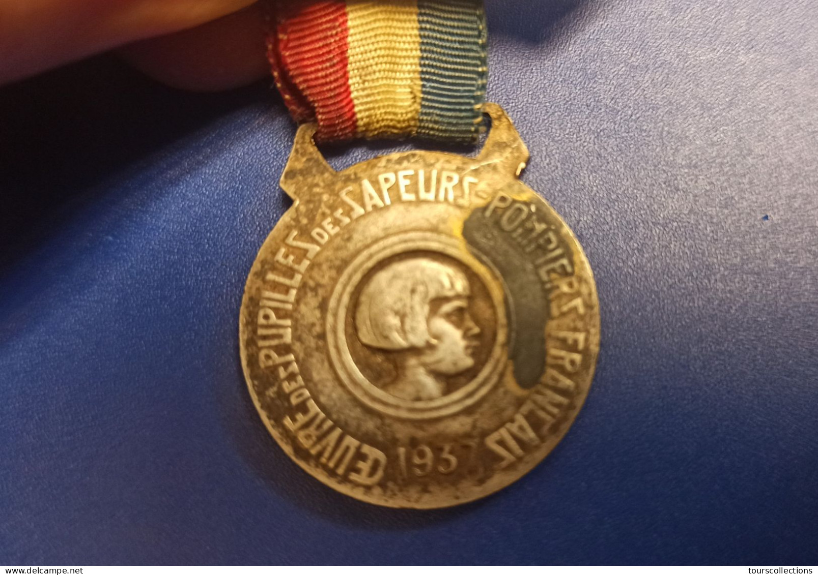 Médaille De 1937 Oeuvre Des Pupilles Des Sapeurs Pompiers De France - Pompier - Graveur P. Bouvier - Feuerwehr