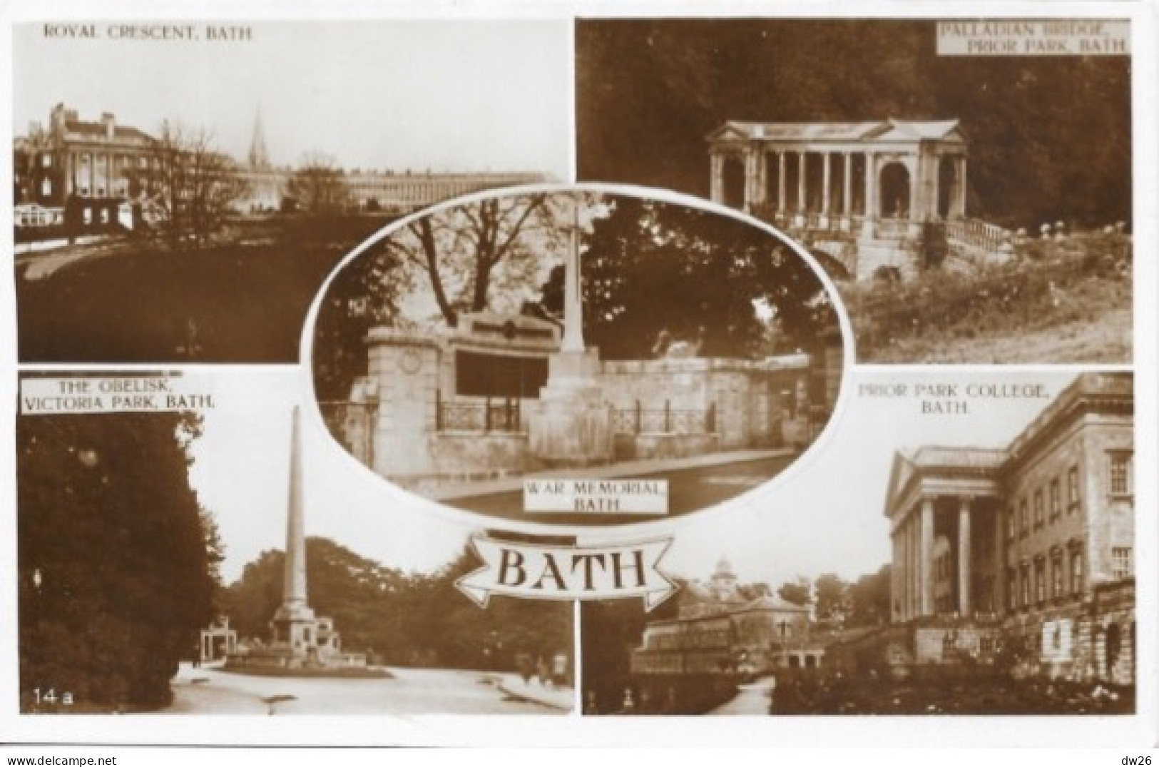 Bath (Somerset) Multivues: Obelisk, Victoria Park, Memorial, Palladian Bridge, Prior College - Bath