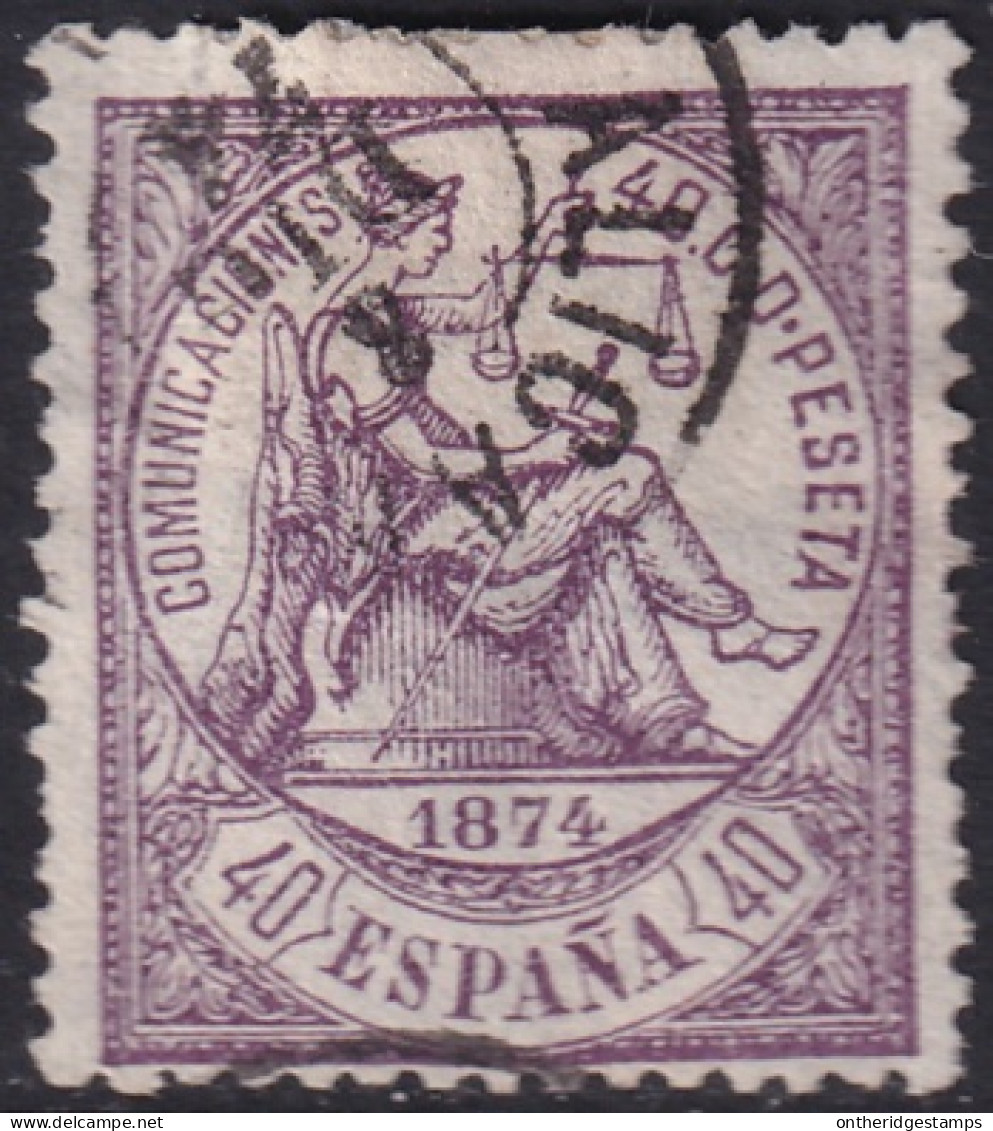 Spain 1874 Sc 206 Espana Ed 148 Used Alicante Cancel Large Crease - Usati