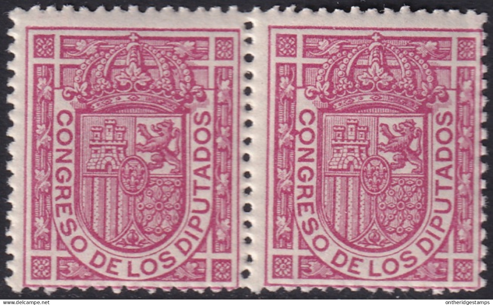 Spain 1896 Sc O10 Espana Ed 230a Official Pair MNH** Streaky Gum - Servizi