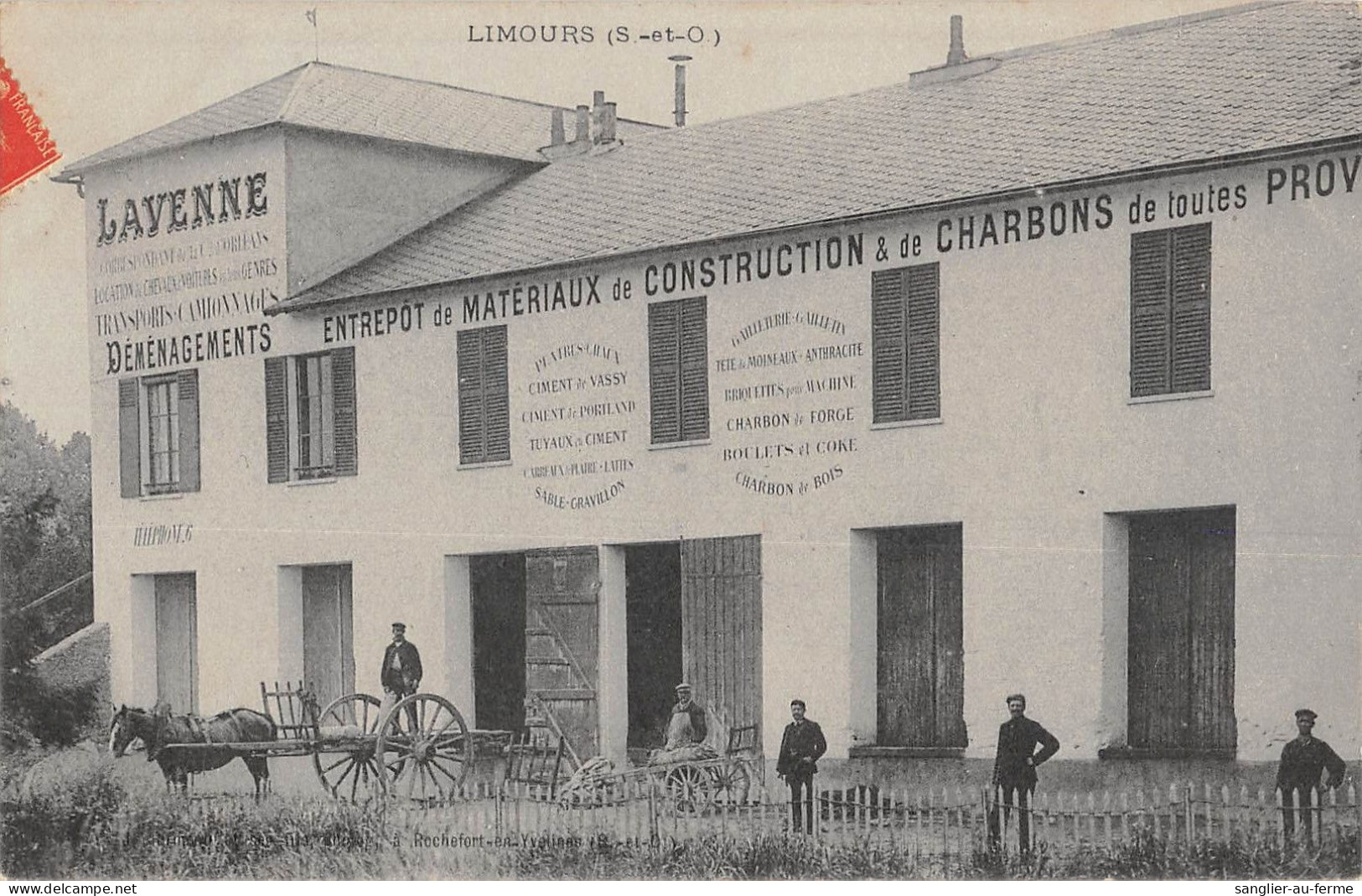 CPA 91 LIMOURS / ENTREPOT DE MATERIAUX DE CONSTRUCTION ET DE CHARBON / LAVENNE / DEMENAGEMENT - Limours