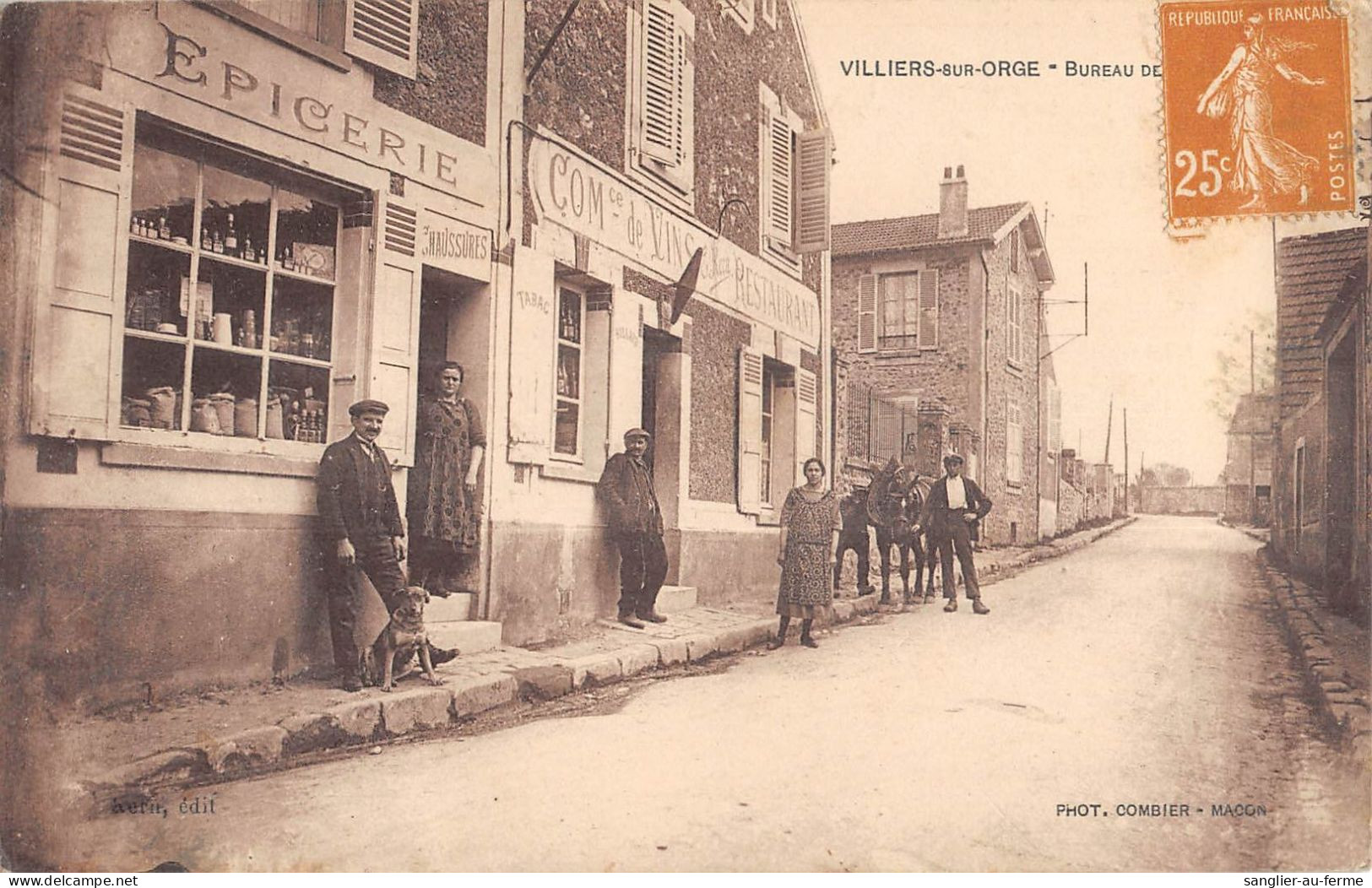 CPA 91 VILLIERS SUR ORGE / BUREAU DE TABAC / EPICERIE / COMMERCE DE VINS / RESTAURANT - Sonstige & Ohne Zuordnung