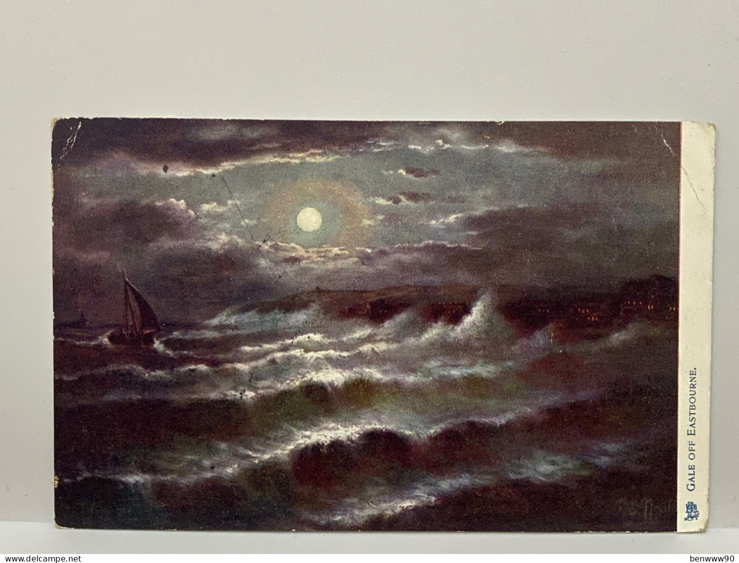 Rough Seas Gale Off Eastbourne, Sussex, Used 1903 Postcard Raphael Tuck & Sons - Eastbourne