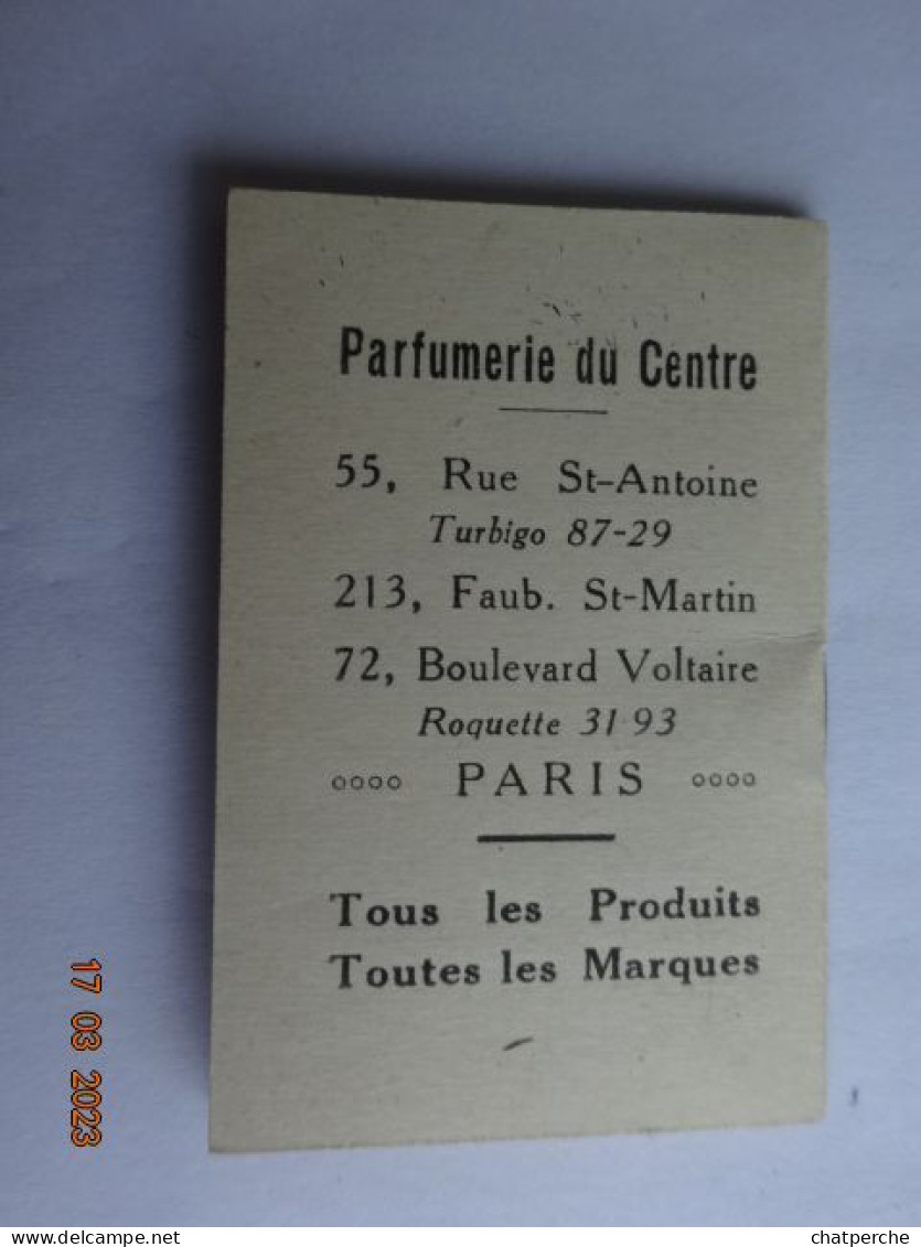 CALENDRIER MEMENTO ALMANACH 1929 CALENDRIER DE POCHE PARFUMERIE DU CENTRE PARIS - Petit Format : 1921-40