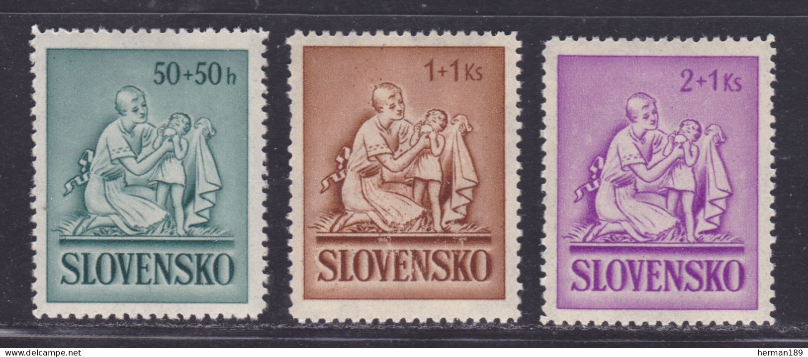 SLOVAQUIE N°   61 à 63 ** MNH Neufs Sans Charnière, Avec Adhérences (D9963) Au Profit De L'enfance - 1941 - Unused Stamps