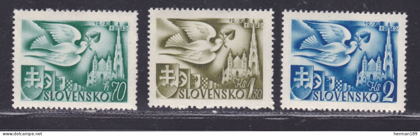 SLOVAQUIE N°   74 à 76 ** MNH Neufs Sans Charnière, B/TB (D9961) Congrès Postal - 1942 - Neufs
