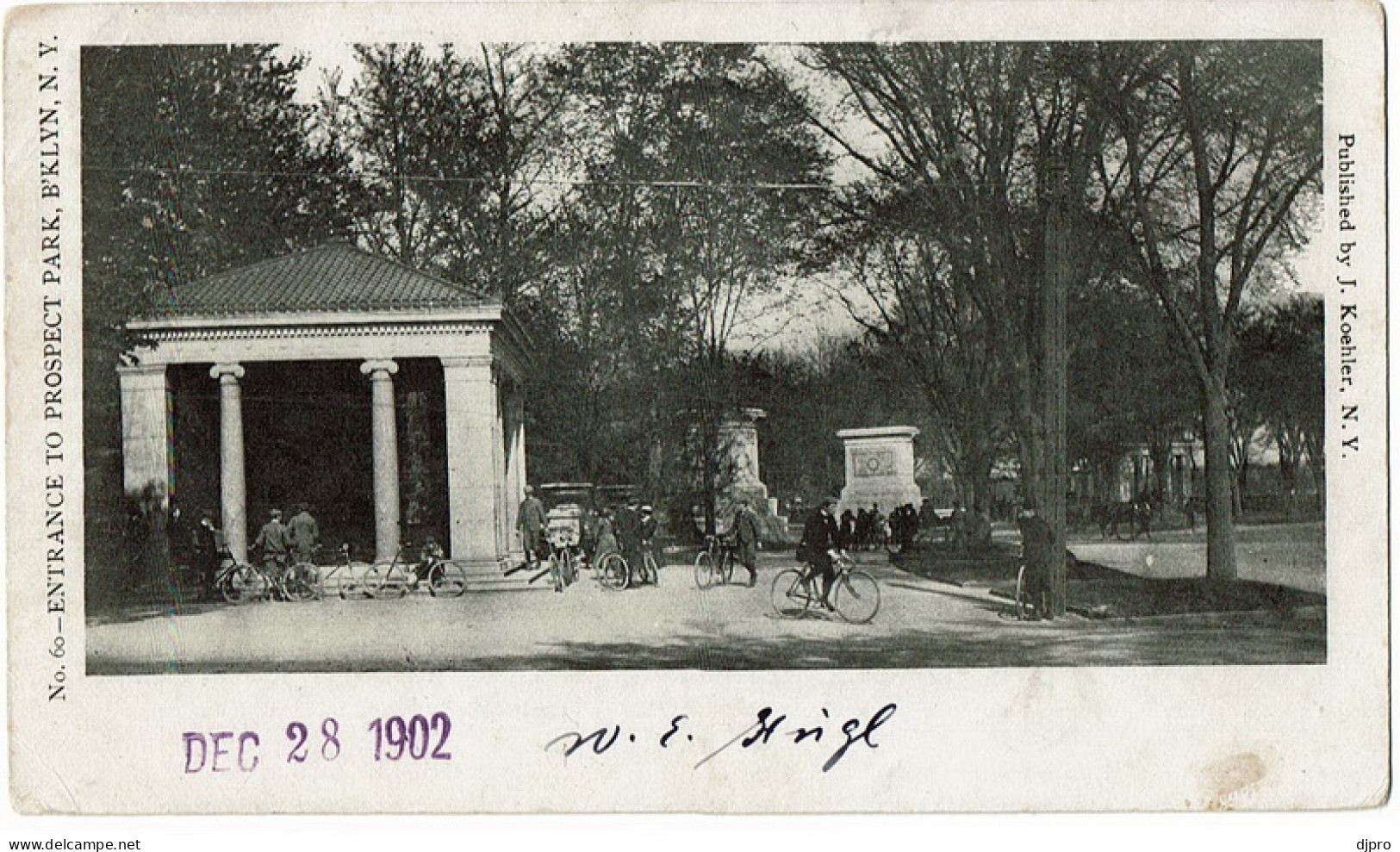 Entrance To Prospect Park  Brooklin 1902 Stamp 1 Cent Green - Brooklyn