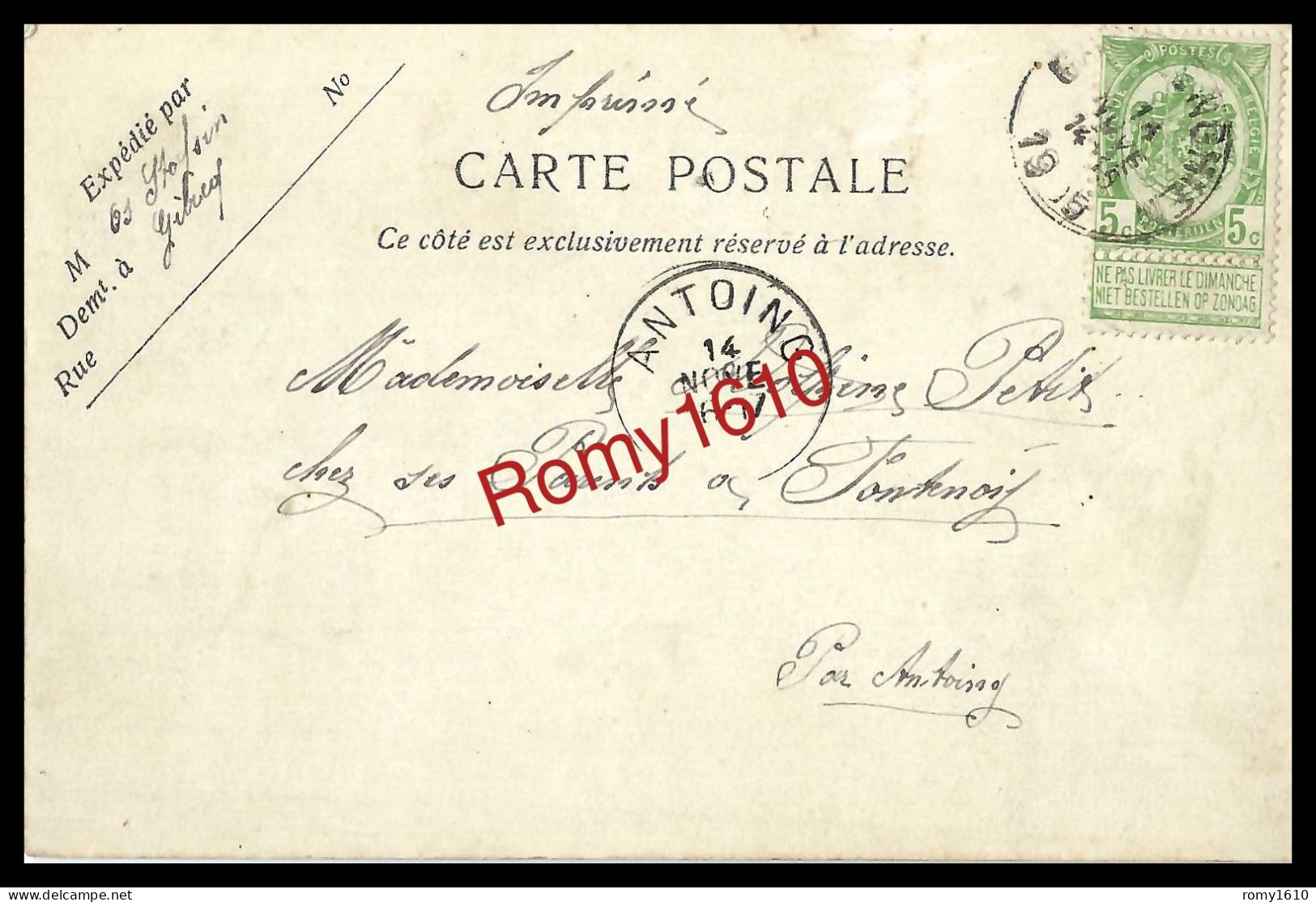 BASSILY - SILLY. Cyclone De La Nuit Du 4 Au 5 Juillet 1905. La Ferme Boulanger Détruite. Circulé En 1905 - 2 Scans. - Silly