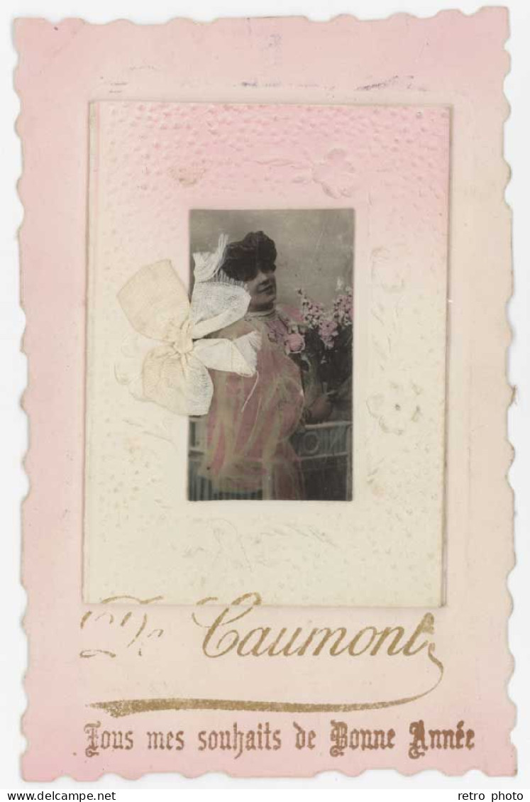 Cpa Fantaisie " De Caumont , Tous Mes Souhaits De Bonne Année ", Dépliant Avec Calendrier 1909 En Ajouti - Caumont Sur Durance