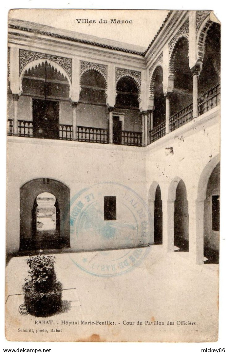 Maroc-- RABAT-- 1921--Cour Du Pavillon Des Officiers-- Hôpital  Marie Feuillet - Rabat