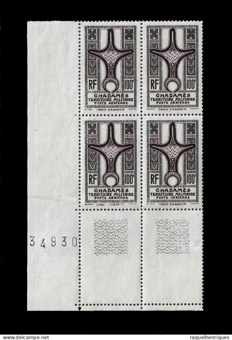 FRANCE - GHADAMES 1949 Agadem Cross BLOCK 100 Fr. - M NG (BA5#413) - Unused Stamps