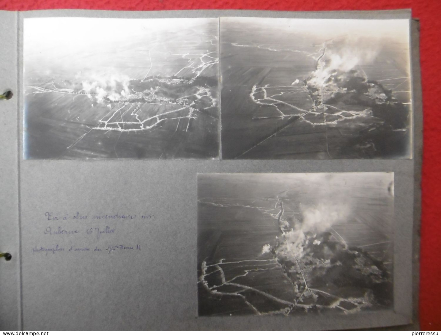 WW1 ALBUM PHOTOS PROSNES 44 REGIMENT VUES AERIENNES AUBERIVE BOMBES INCENDIAIRES CRAPOUILLOT CANONNIÈRES - War, Military